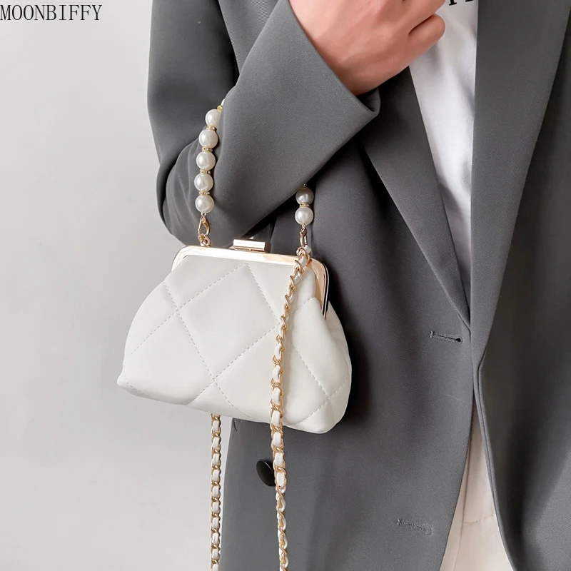 

Women's Party Clutch Wedding Crossbody Bag Totes Stylish Pearl Clip Bag 2021 Evening Handbags Shoulder Bags Summer Beach Bag