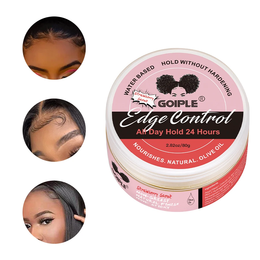 

GOIPLE Натуральные фрукты с ароматом Edge Control Оливковое масло на водной основе Питает крем-гель для укладки волос для женщин 24-часовой держатель на весь день