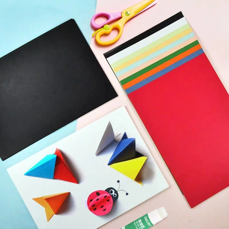 بطاقات M&G ملونة مصنوعة يدويًا من البطاقات الصلبة مقاس A4 ورق قابل للطي مكدس ورق ملون مصنوع يدويًا للطلاب يمكنك صنعه بنفسك والرسم u