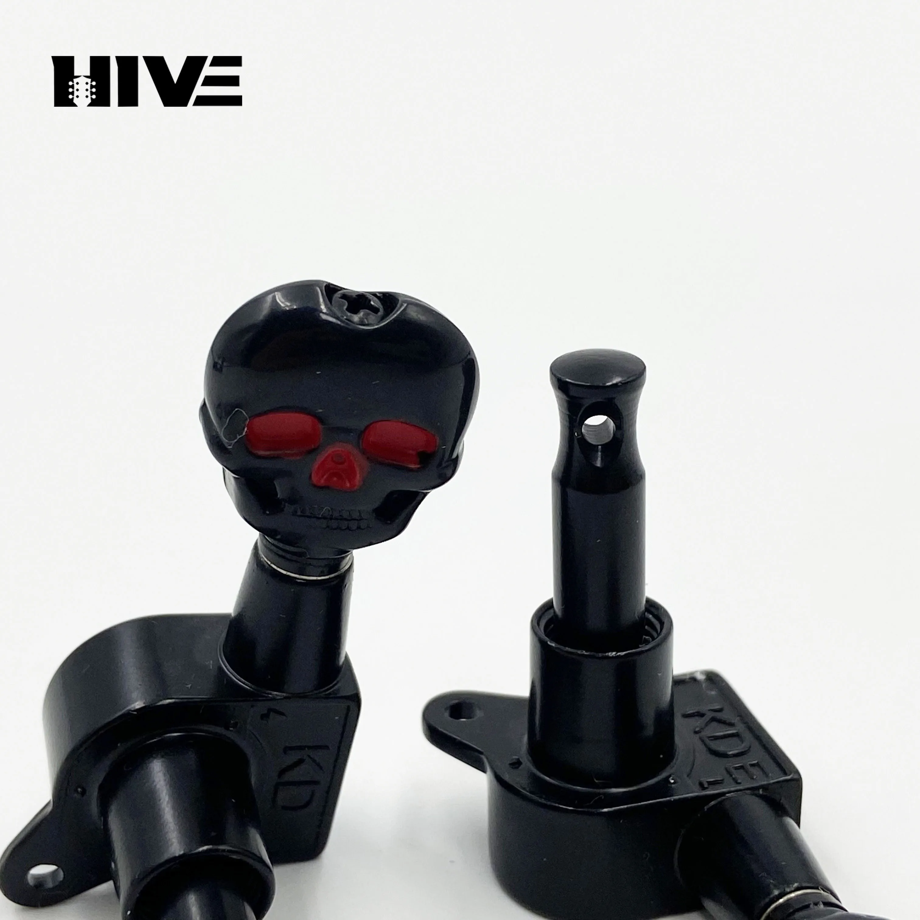 6Pc/set Acoustic Guitar Tuning Peg Skull Fully Enclosed Headstock Tuning Peg String Accuracy Top Winder 3R3L Guitar Tuning Pegs