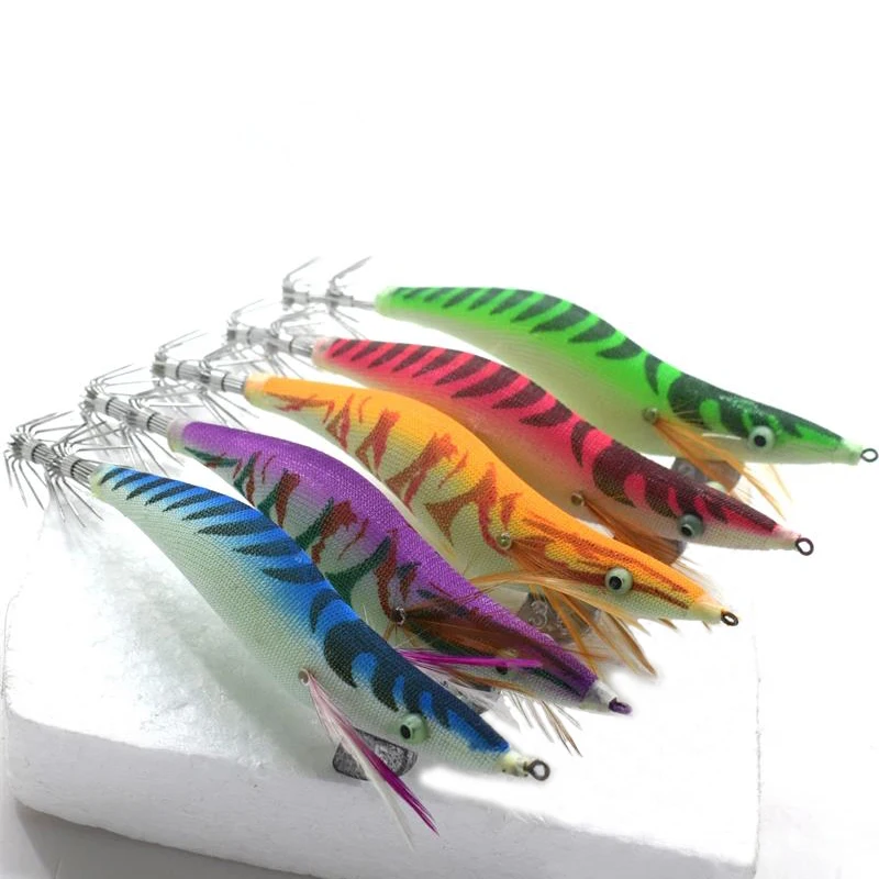 Cebo luminoso para camarones con anzuelo de calamar
