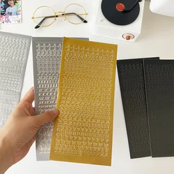 1 Sheet Waterproof English letter Digital Decorative Gold Sticker Scrapbooking diy Label Diary Album Journal Planner