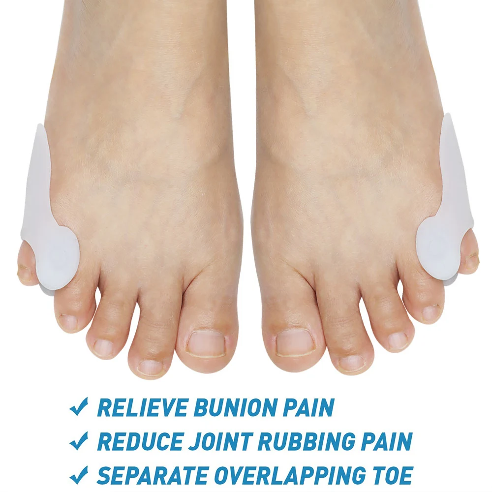 Pexmen 2/4/10Pcs Gel Pinky Bunion Corrector Little Toe Separator Bunionette Pads Toe for Pain Relief of Corn Callus and Blisters