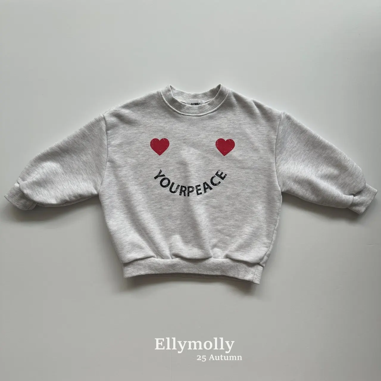 2025 Autumn New Children Long Sleeve Casual Sweatshirt For Boys Girls Heart Tops Baby Letter Print Pullover Kids Sweatshirt