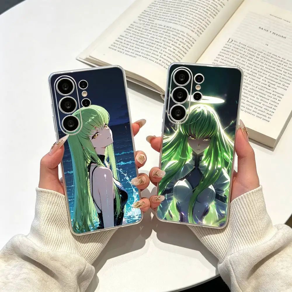 Code Geass Lelouch of the Rebellion Main Female Lead CC Clear Phone Case for Samsung S25, S24, S21, S22, S23, S30,Plus, FE, Lite