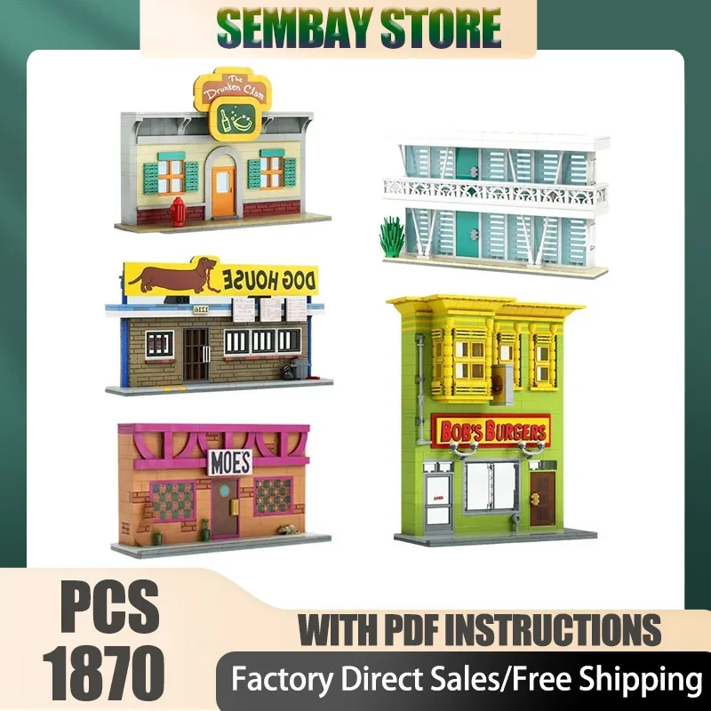 

Популярная анимационная модель Moc, строительные кирпичи, модульная серия Street View, технологические блоки, рождественские игрушки «сделай сам», строительные подарки