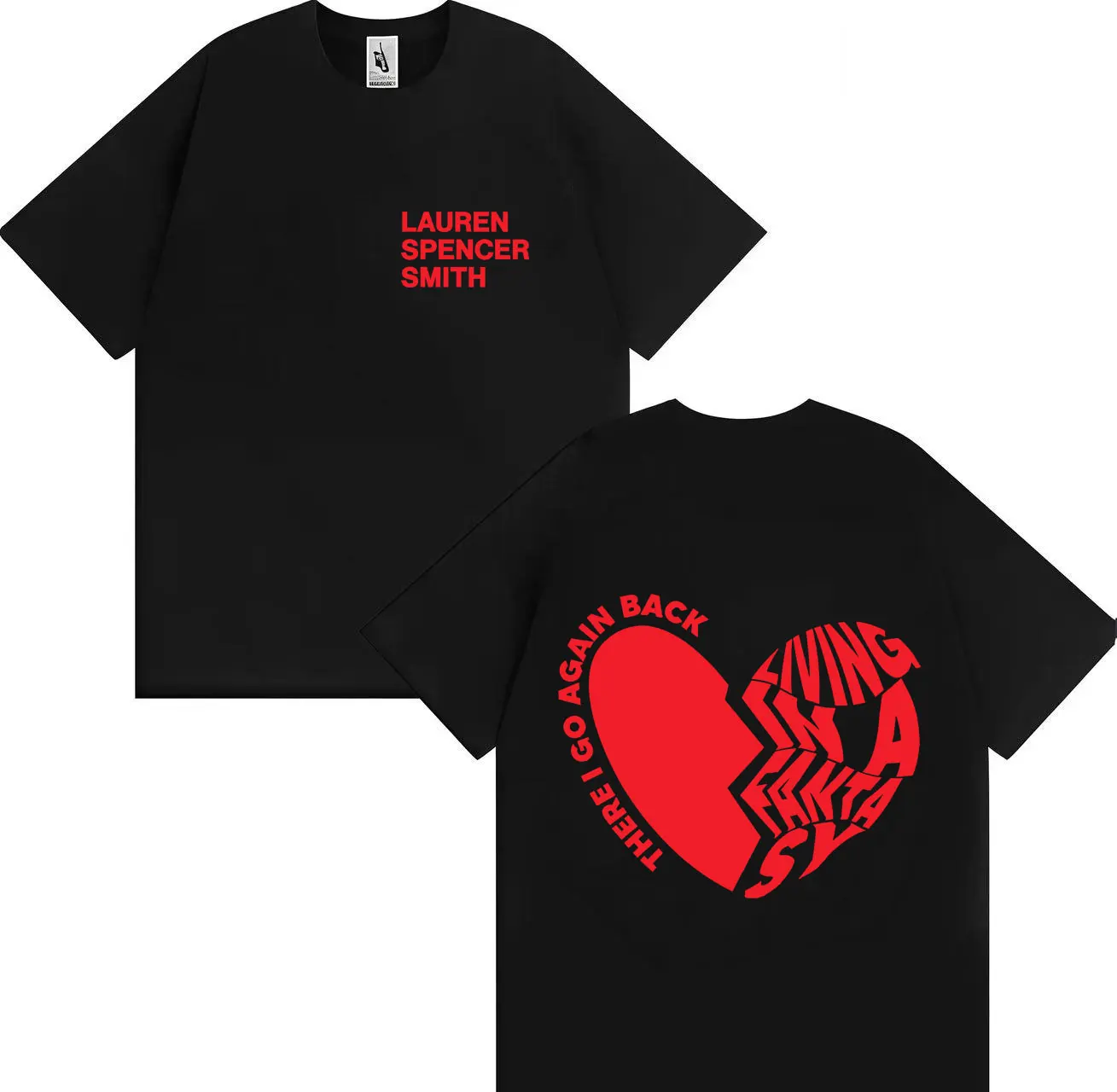 La popular camisa de manga corta Lauren Spencer Smith con un patrón de corazón rojo en Harajuku es adecuada tanto para hombres como para mujeres.