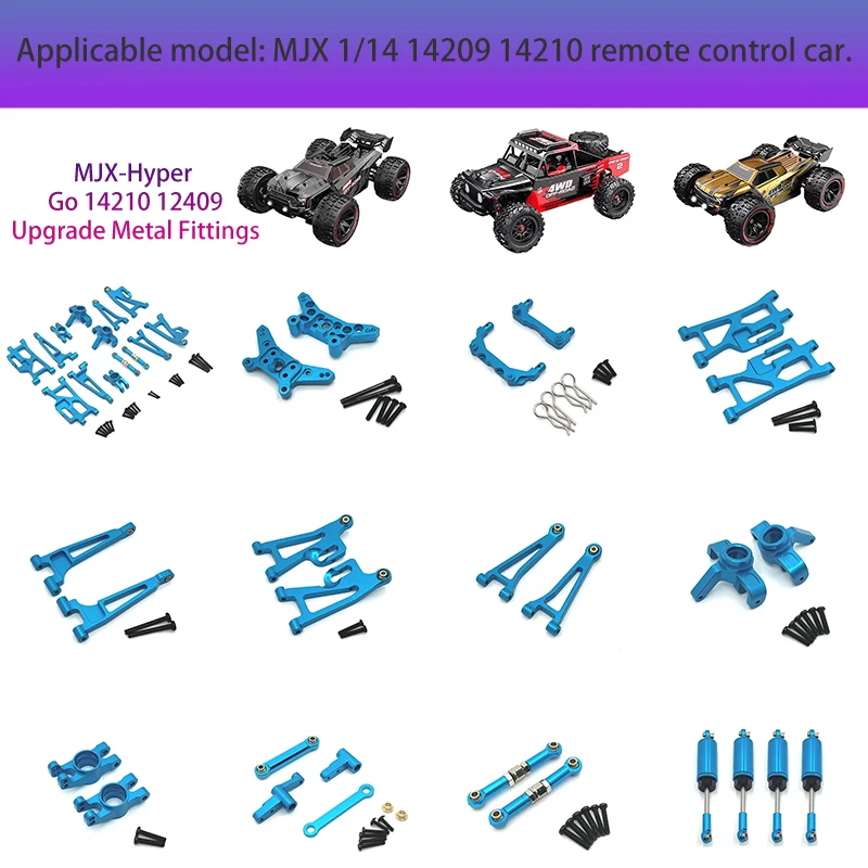 MJX Suspensión Delantera Y Trasera Para Coche Teledirigido, Piezas Mejoradas, Metal, Asiento, Volante Trasero, 14210, 14209