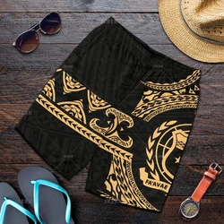 New Harajuku 3D Samoa Emblem Printing Beach Shorts Fashion Streetwear Board Shorts Unisex Cool Swimming Shorts Mens Swim Trunks