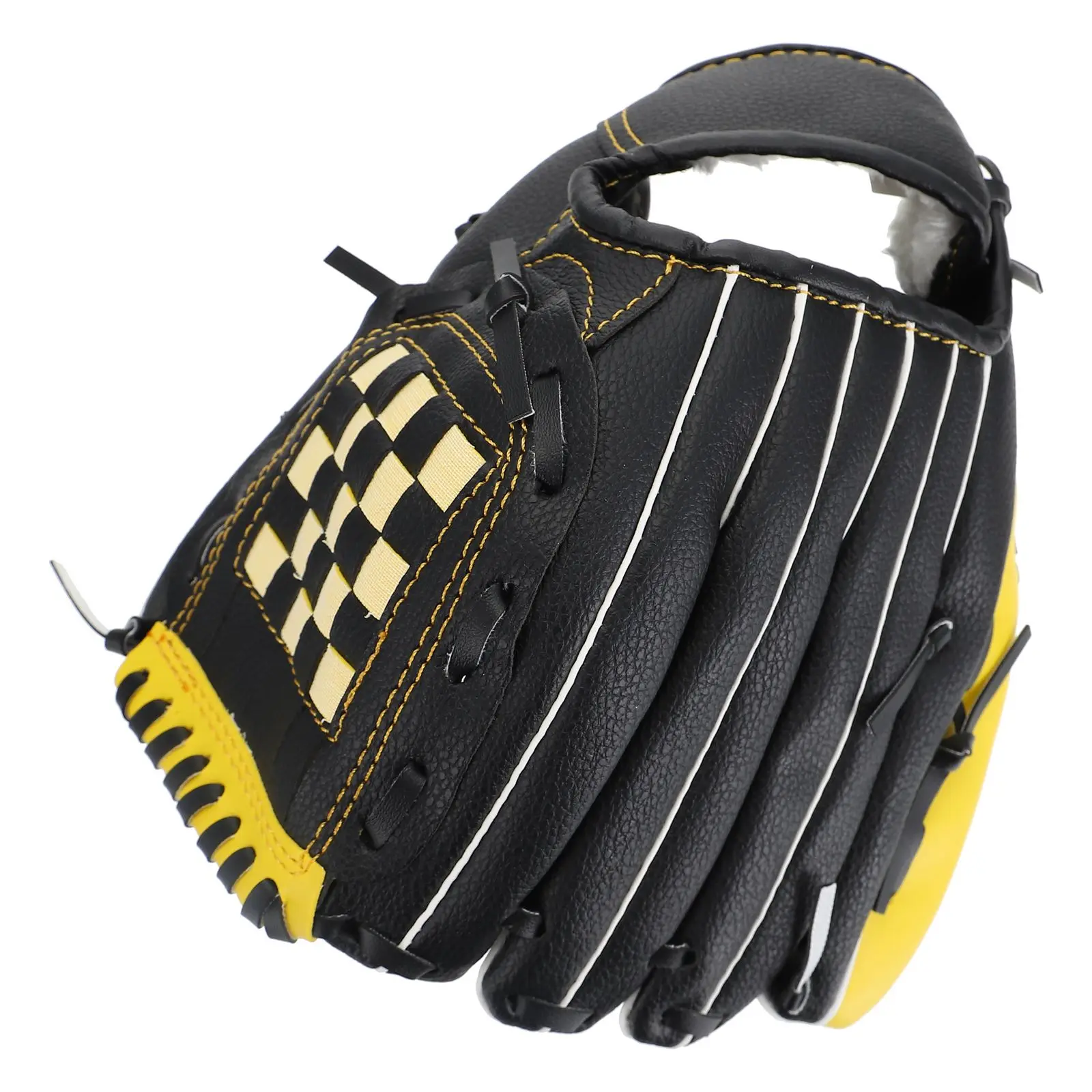 

Baseball Glove 105 Inch Yellow Black PU Softball Gloves Durable Safe Long Use Strong Tear Resistant Ideal Beginner Competition