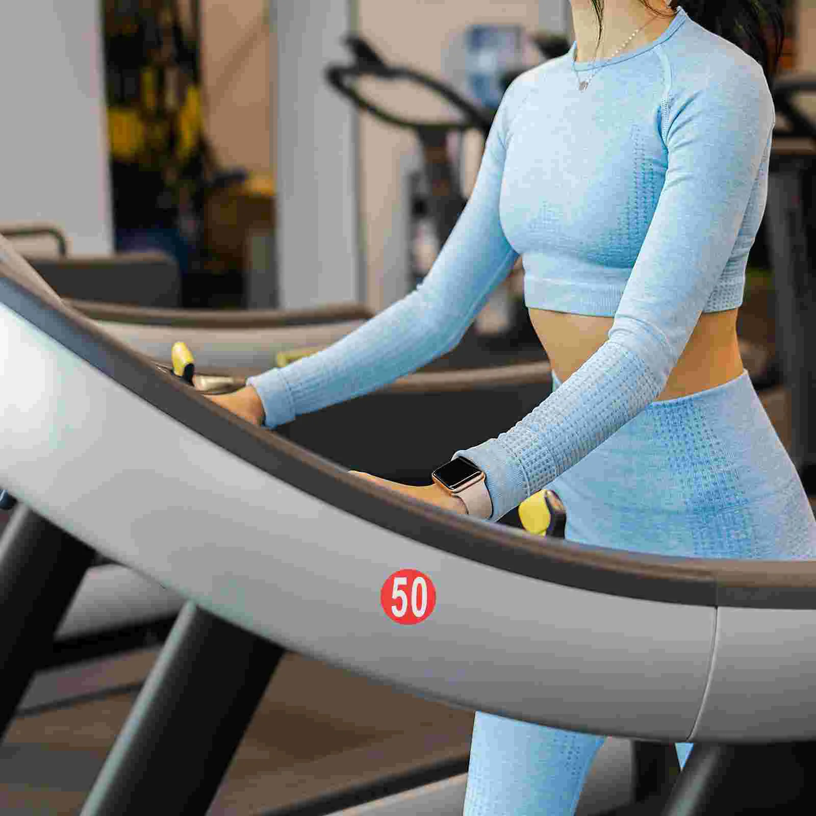 4 Sheets Vinyl Letter Stickers Number Circle Numbers Round Red Self-adhesive Office