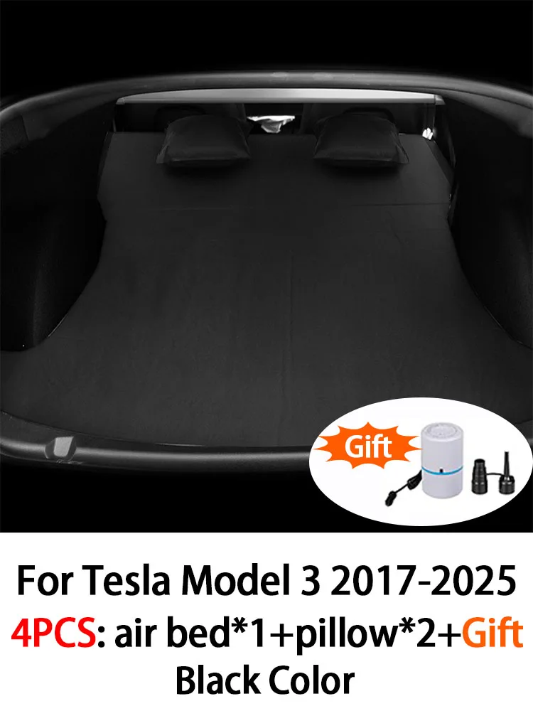 Voor Tesla Model Y & Model 3 2017-2025 Alle modellen Opblaasbaar luchtbed Outdoor Camping Opblaasbaar Suède Autoreisbed - afbeelding 1