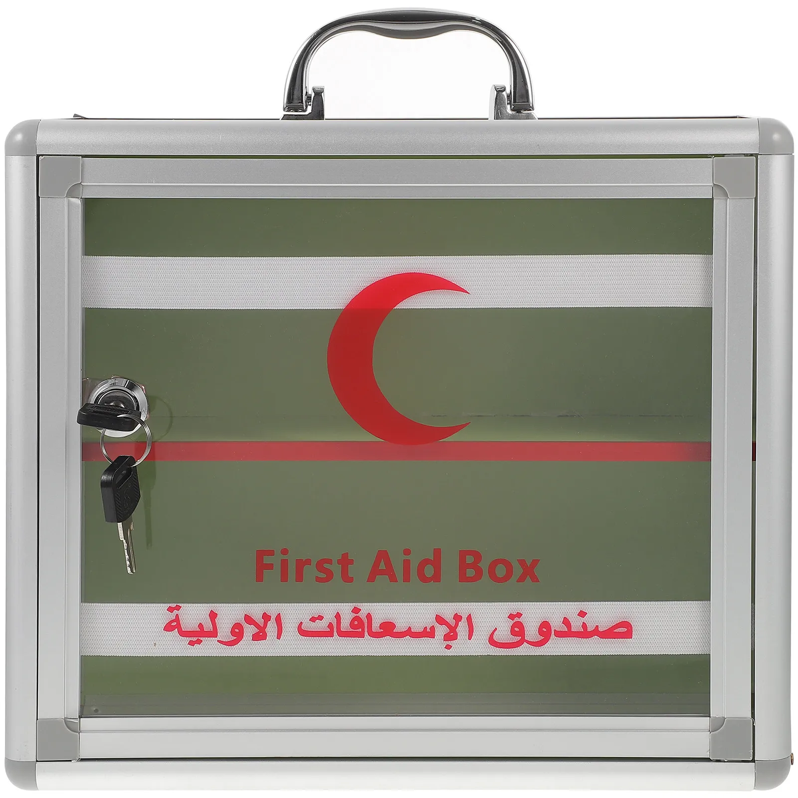 

Emergency Medicine Box Transparent Aluminum Alloy Lockable Portable Storage Large Aid Case Medicine Organizer