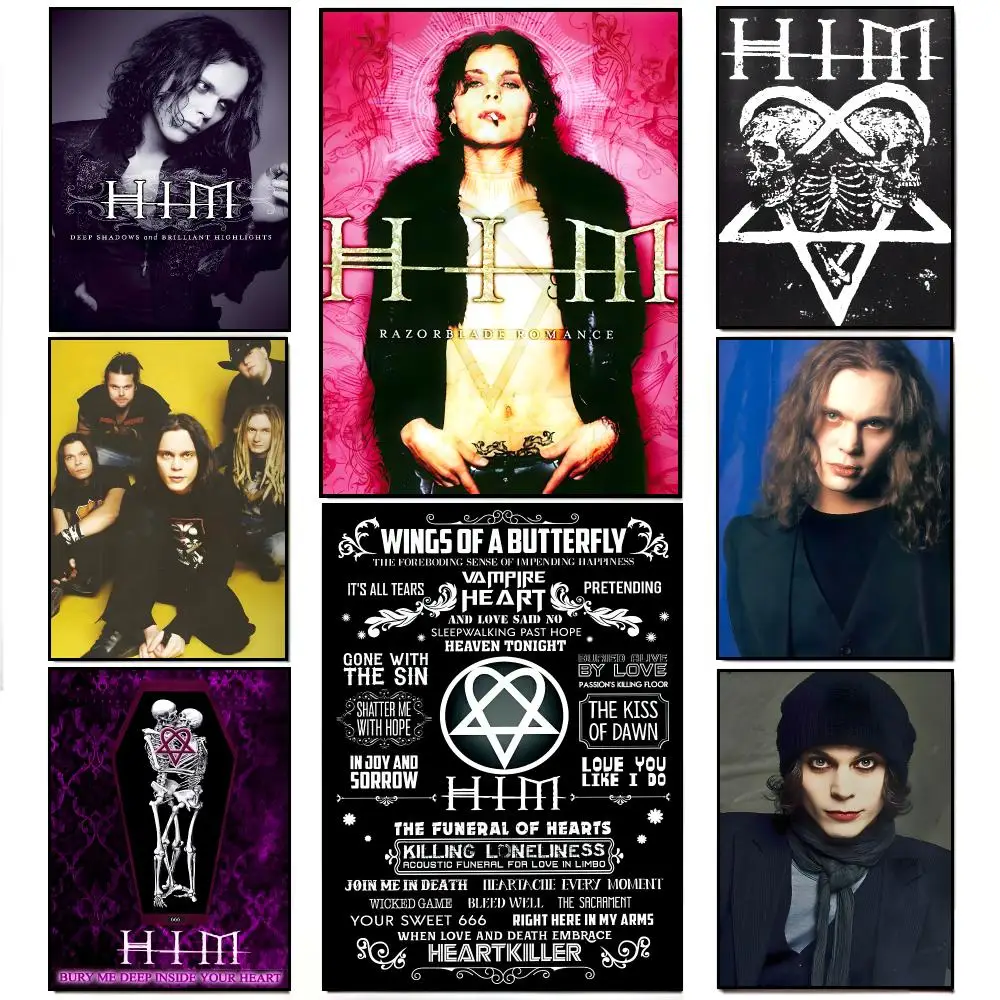 Legendary Classic Rock HIM H-His Infernal Majesty Poster Artwork Self Adhesive Indoor Wall Hanging Room Decor Gift