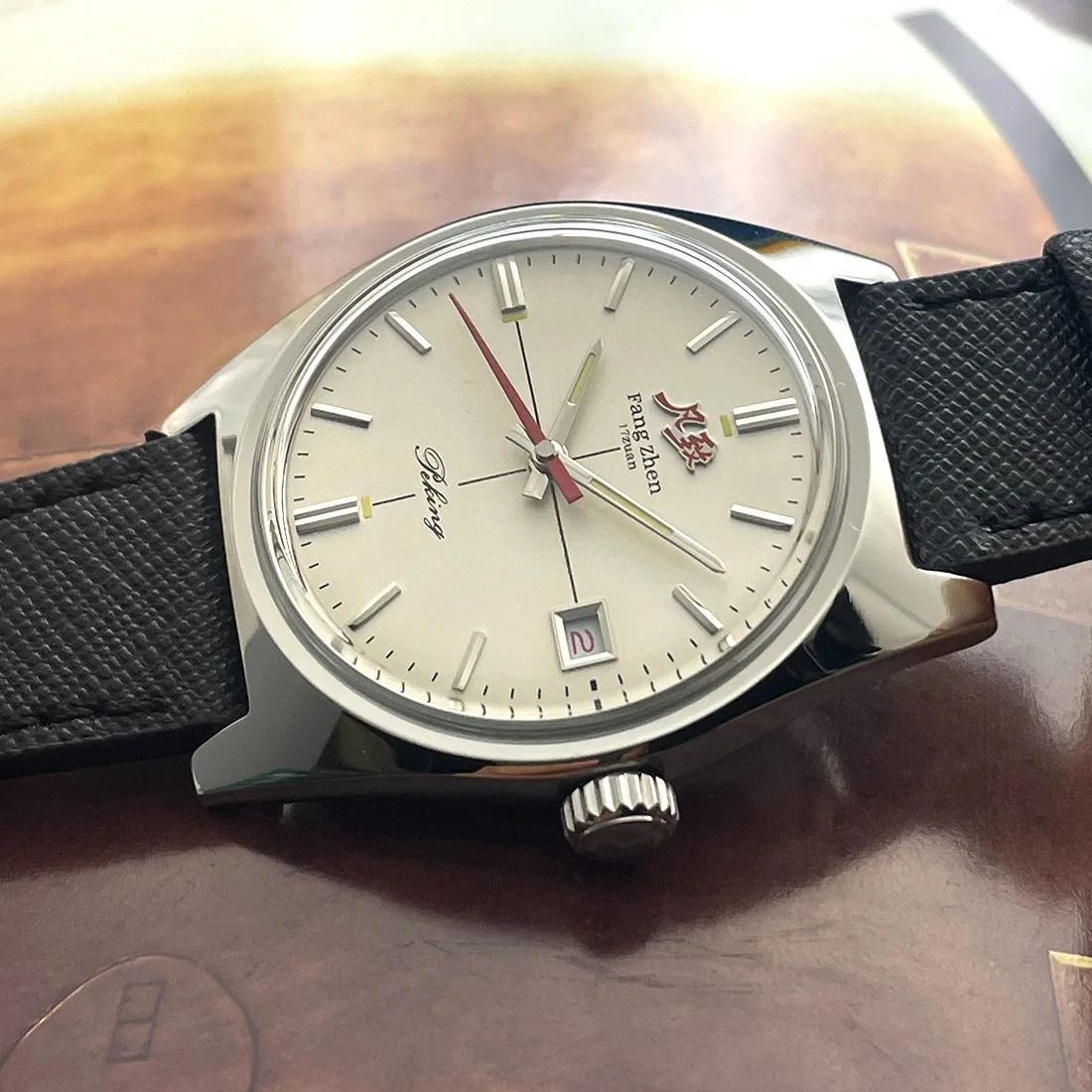 Reloj Merkur con esfera blanca, relojes de negocios Vintage de Metal, reloj mecánico de cuerda a mano para hombre, reloj Masculino de 36mm