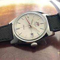 Merkur Watch White Dial Watch Metal Vintage Business Watches Hand wind Mechanical Watch for Men Relogio Masculino 36mm