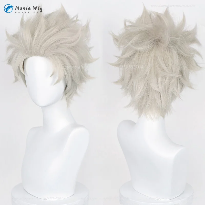 Anime Toge Inumaki Toge Cosplay Wigs Type 2 Short Light Linen Golden Toge Inumaki Wigs Heat Resistant Synthetic Hair Party Wigs