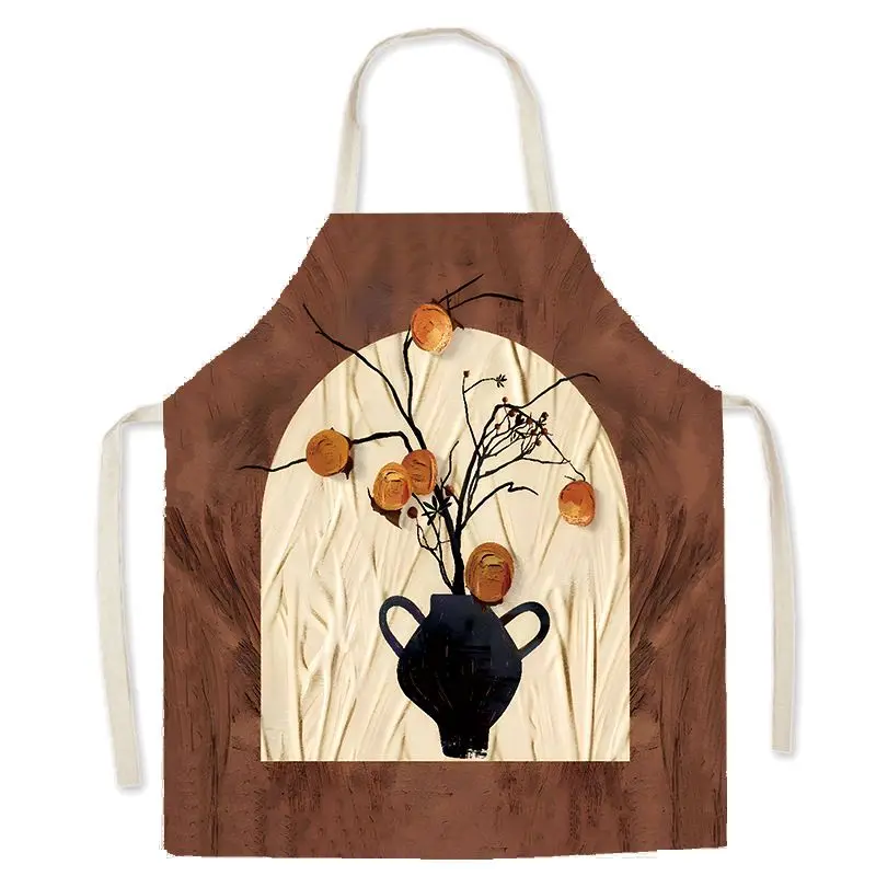 Melard Medieval Style Vintage Cotton Linen Sleeveless Apron Cooking Drawing Room Stain Resistant Overalls Coveralls