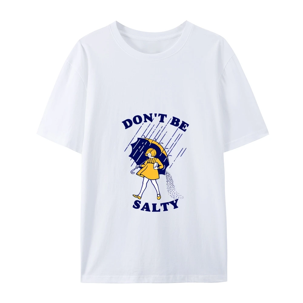 

Cotton T - Shirt, Slogan with Cartoon Girl & Umbrella Graphic, Playful & Positive Vibe, Casual Style for Daily Wear
