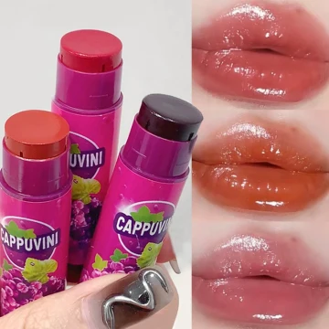 3 PCS/set Colored Lip Balm Lasting Nourishes Anti-drying Hydrating Cherries Red Orange Solid Jelly Lips Tint Lips Care Cosmetics