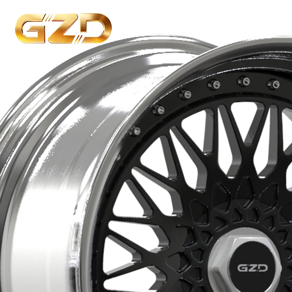 GZD High Quality Aluminum Forged Wheels Integral Gloss Black Car Wheels Rims Hot Selling off Road Rims Two Piece Wheels