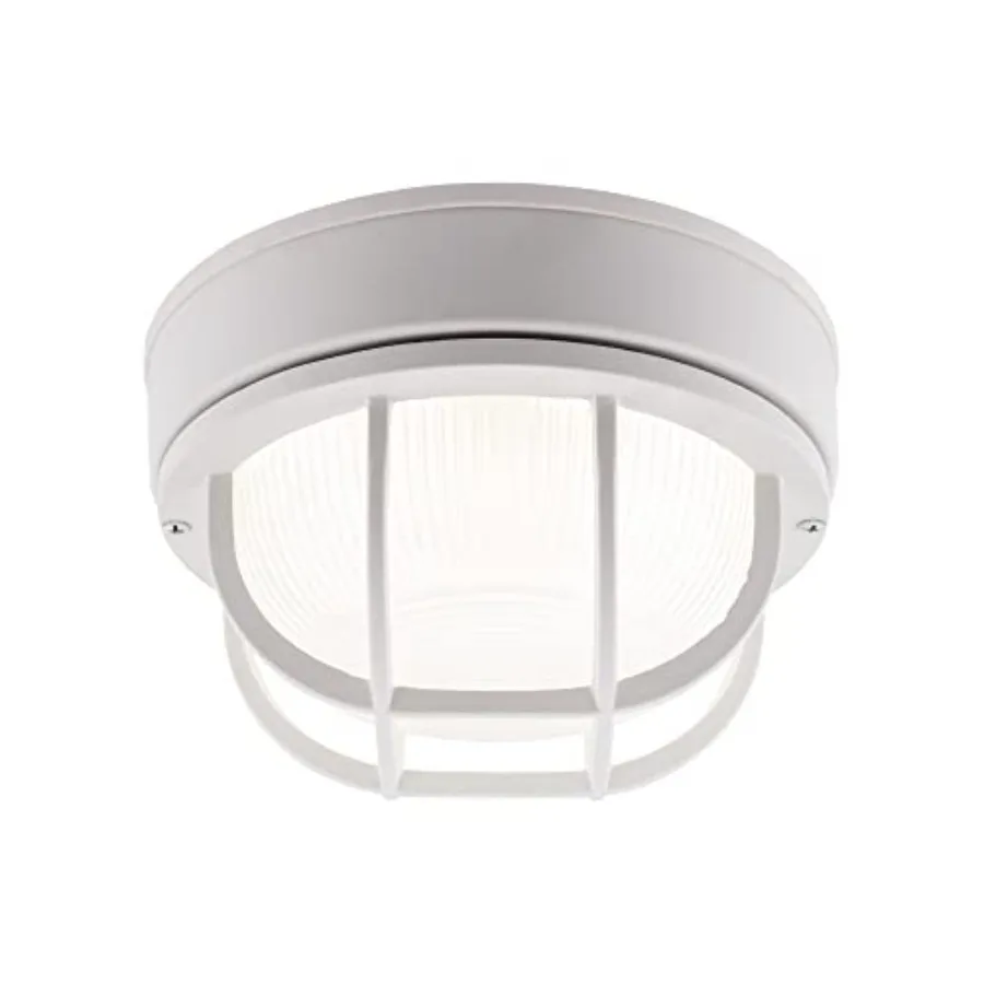 8.0 inch Outdoor Round LED Bulkhead Light Fixture, Wall or Ceiling Flush Mount Waterproof, for Porch, Basement, Hallway, Balcon