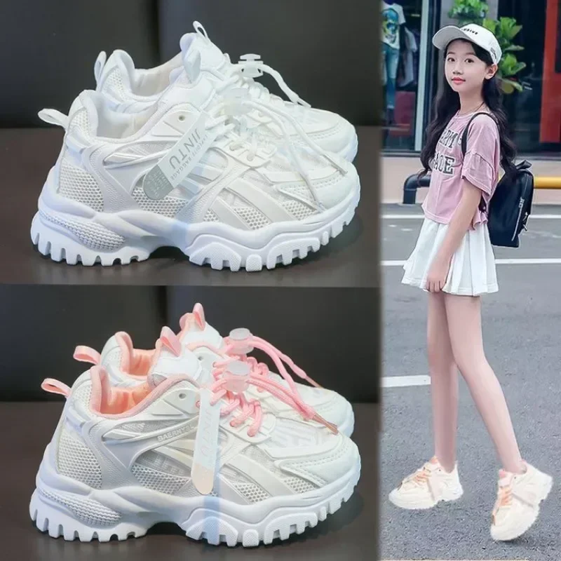 Girls Sneakers Children Casual Shoes Mesh Platform Designer Tennis Sneaker 6 To 12 Years Kids Sneaker Shoe for Girl