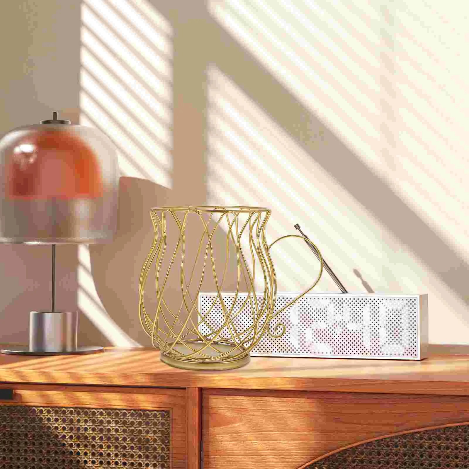 Storage Baskets Coffee Capsule Holder Metal Wire Rack Fruits Iron Home Accessory Golden Bar Organizer