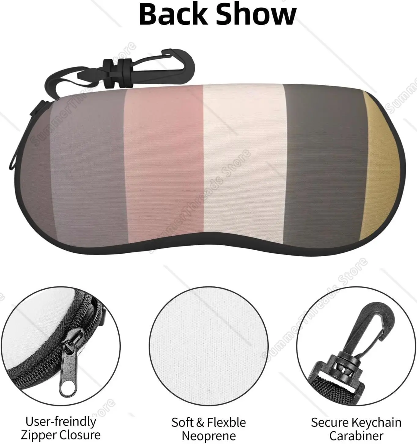 Un bolso para gafas con esquema de colores cálido y rústico, estuche para gafas, estuche para gafas de sol con cierre de bloqueo de llave para hombres y mujeres