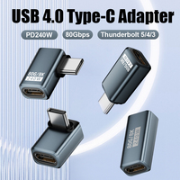 USB C Extender Adapter 240W Cable Extension Type-C Male to Female Converter 80Gbps Data Transfer Connector for USB-C Devices