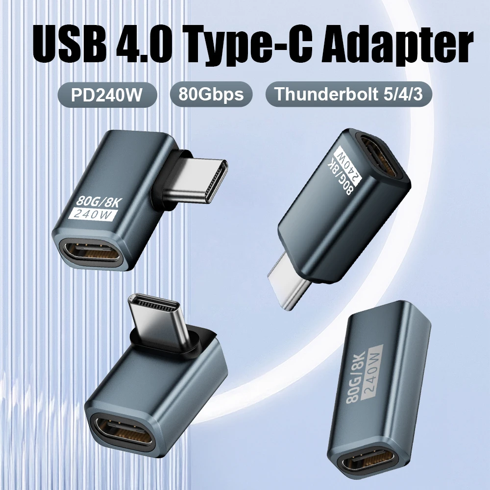 USB C Adapter OTG C Type Extender 240W Cable Extension Type C Adapter 80Gbps 8K@60Hz Video Connector for iPhone Adapter MacBook