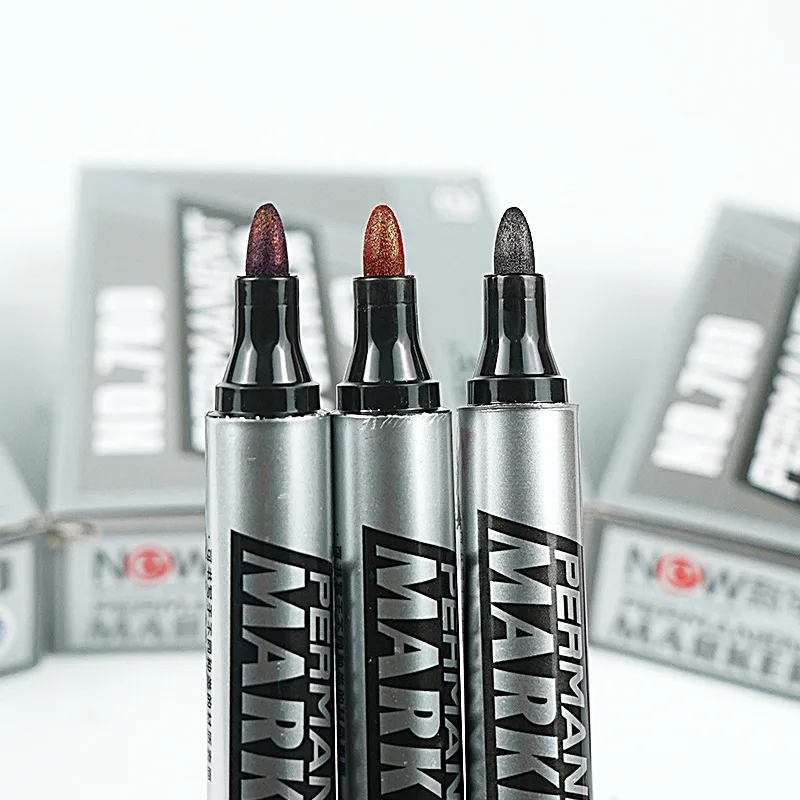 6/3 Pcs/Set Permanent Marker Pen Black Blue Red Ink 2.0mm Waterproof Quick-Drying Ink Crude Nib Color For Logistics Paper