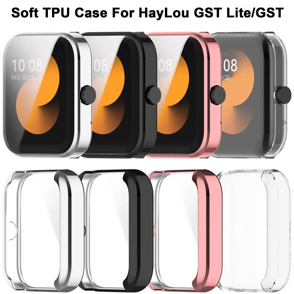 New Full Cover TPU Case Smart Bumper Screen Protector Accessories Watchband Protective Shell for HayLou GST Lite/GST