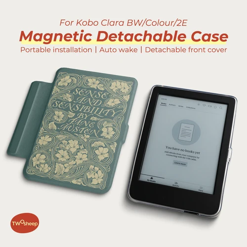 Traje Twosheep para Kobo Clara BW Clara Color Clara 2E funda de 6 pulgadas cubierta desmontable magnética parte trasera transparente Auto Wake Sleep Classic N