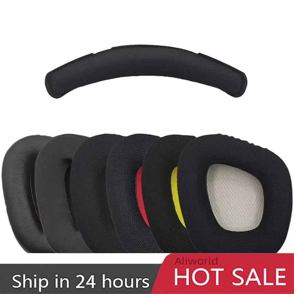 Сменные амбушюры, наволочки из пены с эффектом памяти для Corsair Void PRO ELITE RGB, Беспроводная игровая гарнитура, наушники, амбушюры, головной убор