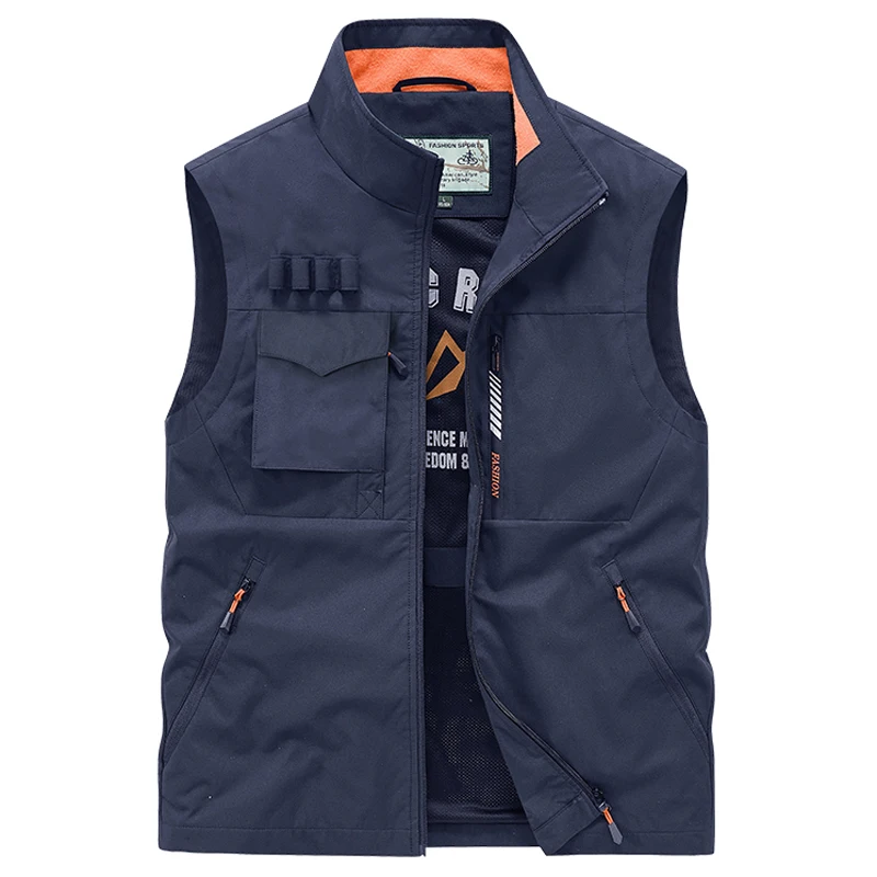 Summer New Outdoor Work Safari Fishing Travel Cargo Vest Men Jacket Multi Pockets Camping Hiking Sleeveless Mesh Waistcoat Vests