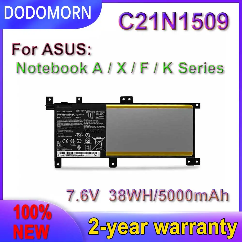 

DODOMORN New C21N1509 Battery For ASUS Vivobook X556UA X556UB X556UF X556UJ X556UQ X556UQK X556UR X556UV F556U F556UA F556U