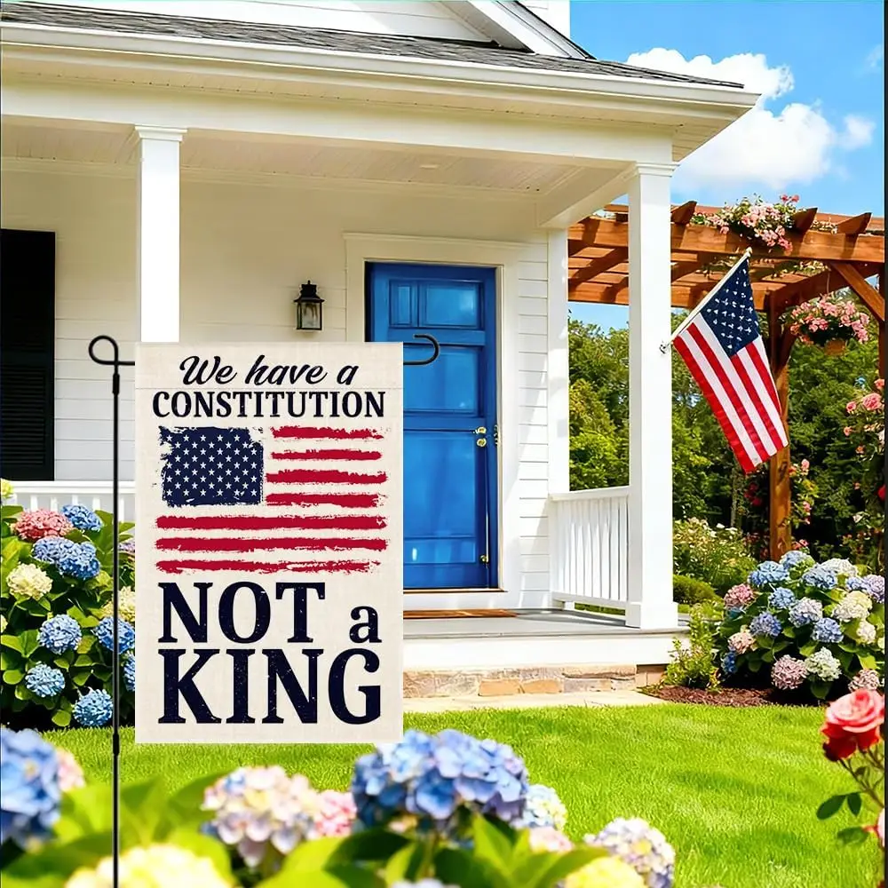 RZHV We Have a Constitution Not a King Double-Sided Garden Flag for Outdoor House Yard Sign Garden Decor Parade, Law Social  uui