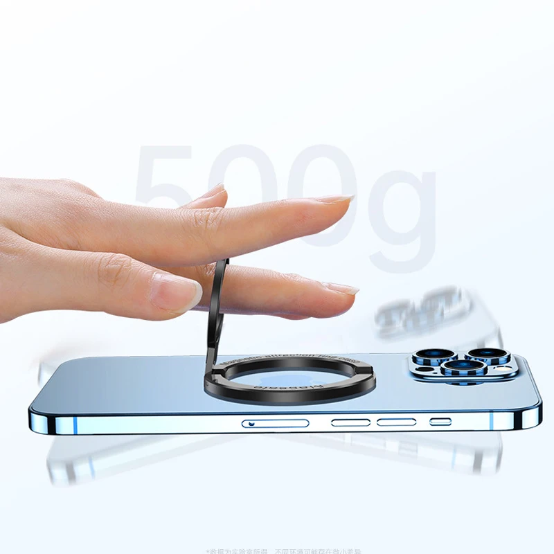 حامل حلقة إصبع للهاتف المحمول لمسند MagSafe بمقبض مغناطيسي قوي وقابل للطي وإبزيم معدني محمول لهاتف iPhone Samsung #6