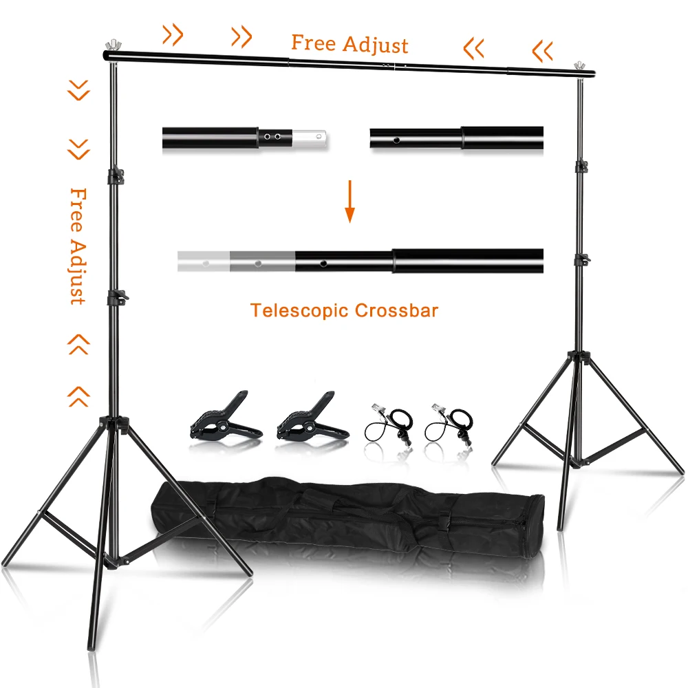 

Photo Studio Background Photography Backdrop Stands Backdrops Chromakey Green Screen Support System Frame Carry Bag Light Kits