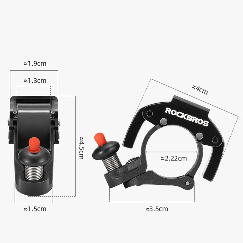 ROCKBROS Cycling Bell Classical Stainless Black Red Horn Bicycle Handlebar Bell Horn Crisp Sound Bike Horn Bells Accessories