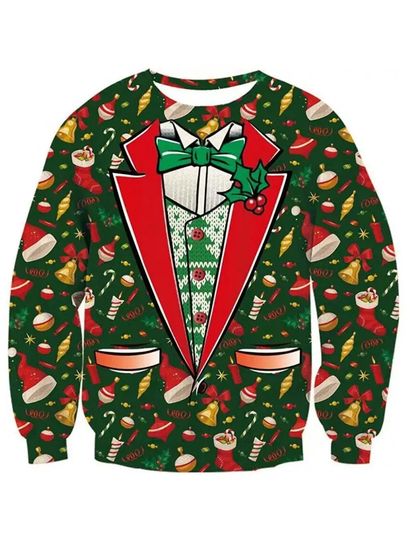 Cisas Tree 3D الطباعة الرقمية البلوز جولة Ne Long Sve هوديي عارضة الرجال النساء مريحة فضفاضة تناسب الخريف الشتاء #3