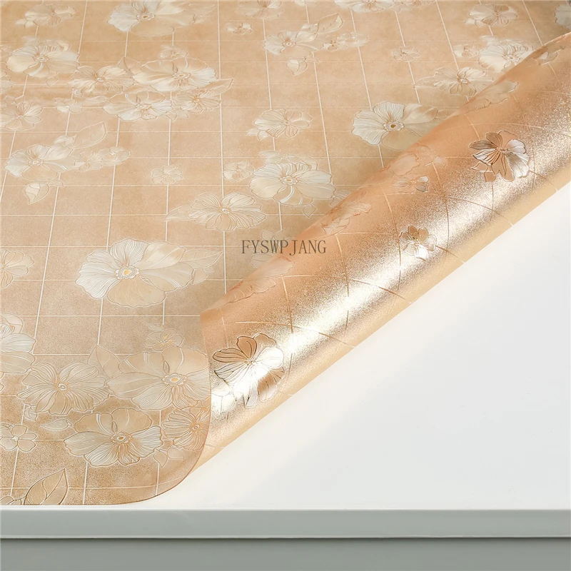 Gold Printed Plastic Dining Table Mat And Coffee Table Mat Waterproof Oil-Proof PVC Soft Glass Tablecloth Table Protection Mat