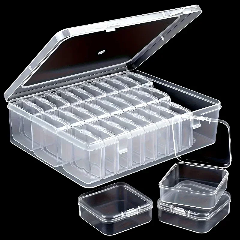 2026-9/24PCS Top Quality  Durable Plastic Storage Box Transparent Organizer with Compartments for Beads Jewelry And Small Items