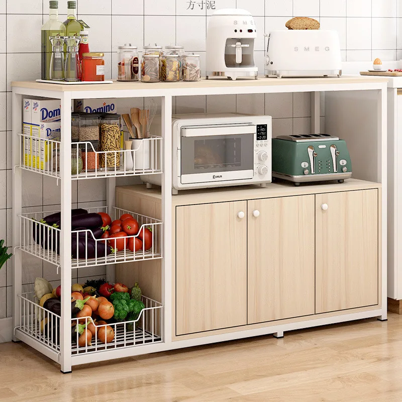 

Kitchen Shelves Floor-to-ceiling Storage Cabinets Storage Cabinets Household Multifunctional Microwave Oven Cutting Table