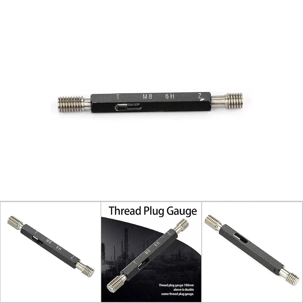 Thread Gauge for M8*1 25 Internal Threads Steel Tool with Dual Thread Guide and Tapered Shank for Precise Measurement