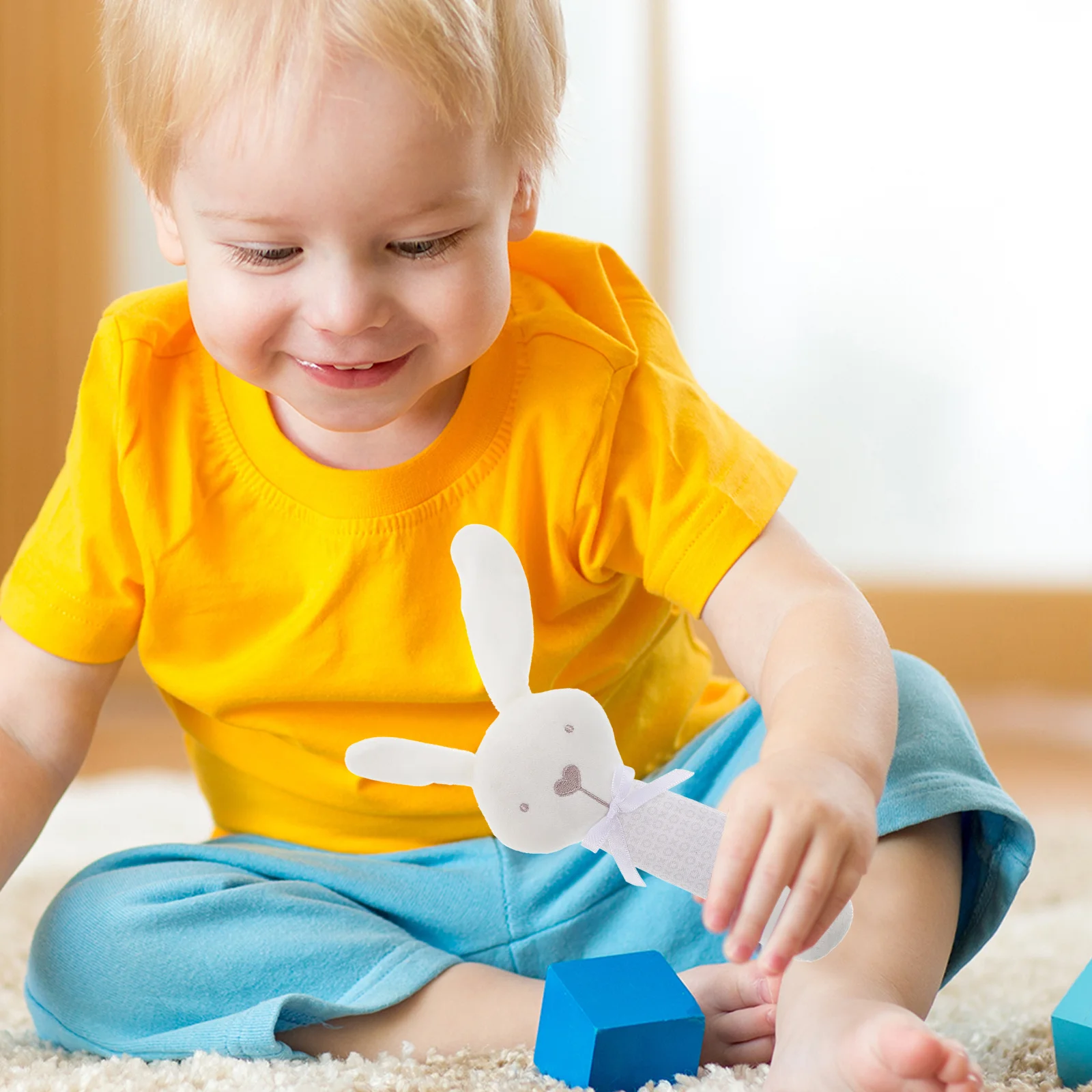 유아 만화 동물 손 딸랑이 토끼 창의적인 아기 흔들기 장난감 휴대용 손잡이 딸랑이 유아용 딸랑이
