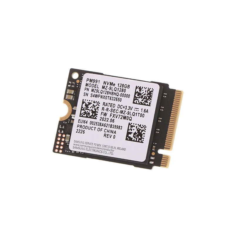 PM991 128G 2230 3.0 NVME SSD High Speed Data Transfer For Laptop Tablets Storage Hard Disk Card