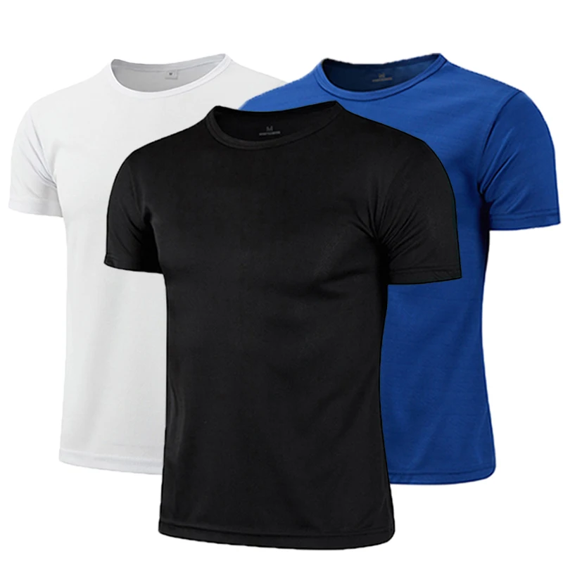 We.Fine Fashion Men Quick Dry Short Sleeve Sport T Shirt Gym Fitness Shirt Running Teenager Breathable Sportswears