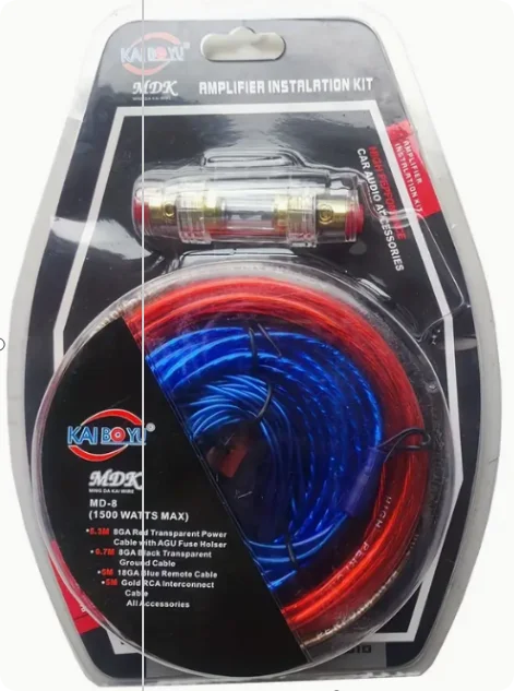 8GA CCA Car Amplifier Install Kit Complete Wiring with RCA Cables for Audio Speakers